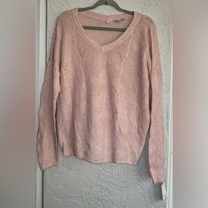 Ophelia Roe Light Pink V-Neck Women's Sweater (NWT)